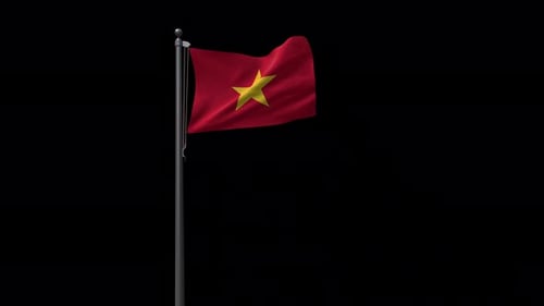 Seamless Loop Vietnam National Flag Waving