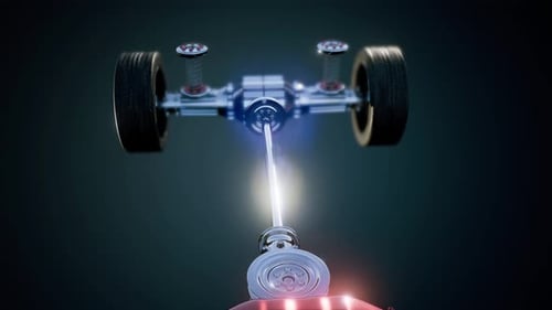 Car Chassis with Engine