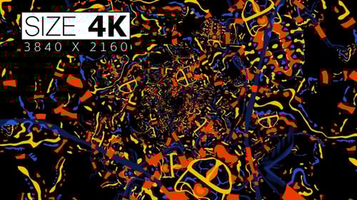 Colorful Abstract Swirling Tunnel Loop Background Animation