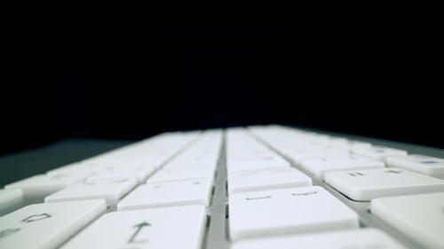 Close Up of White Computer Keyboard