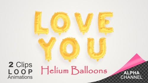 Animated Golden Balloon Letters for Love and Celebrations