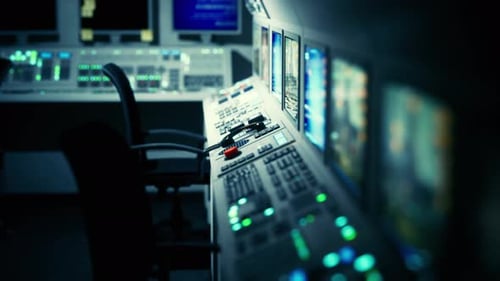Empty Power Plant Control Room