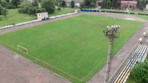 Sport stadium with green grass