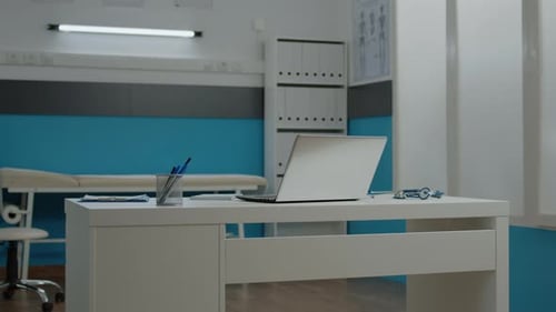 Clean Empty Doctor's Office Panning Shot