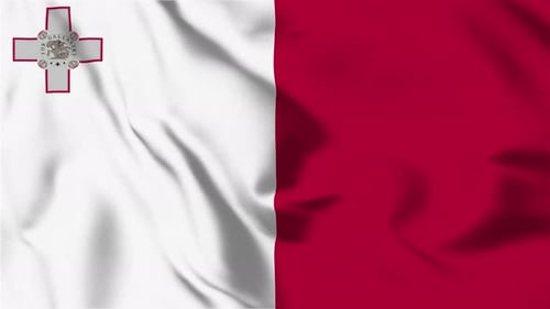 Waving Malta National Flag Seamless Loop Background