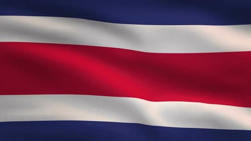 Costa Rica National Flag Waving in the Wind