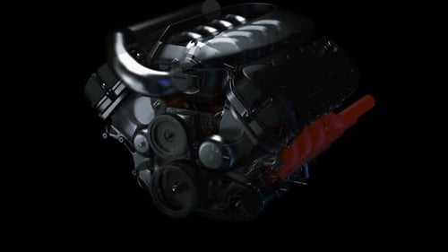 Animated 3D V8 Engine Mechanics and Internal Parts