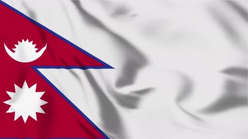 Waving Flag of Nepal Seamless Loop Animation