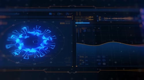 Futuristic Medical Data Interface with Virus Scan