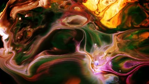 Colorful Inks Swirling in Abstract Organic Motion