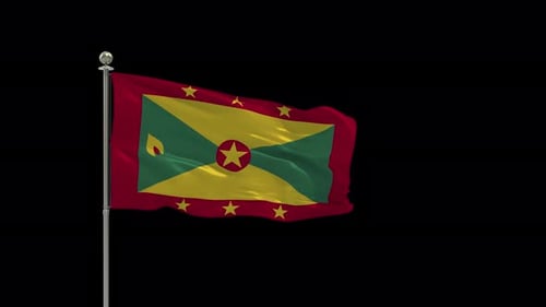 Grenada Looping Of The Waving Flag Pole With Alpha