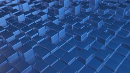 Blue 3 D Cubes