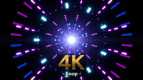 Futuristic Abstract Light Tunnel Seamless Loop Background