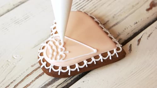 Decorating Heart Cookie With Icing