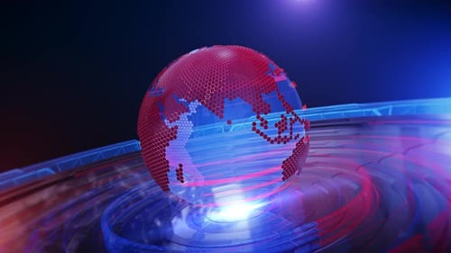Futuristic Digital Globe Background for Global News Broadcast