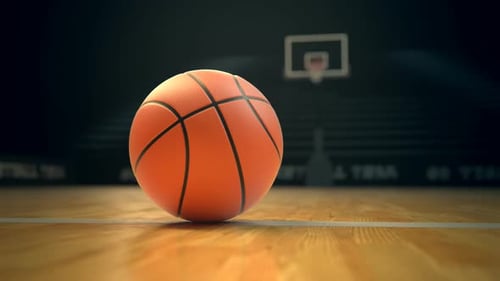 Basketball auf einem leeren Platz. Nahaufnahme mit verschwommenem Hintergrund. Mannschaftssport.
HD