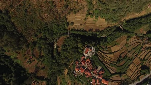 Fly Above Village of Sistelo, Portugal