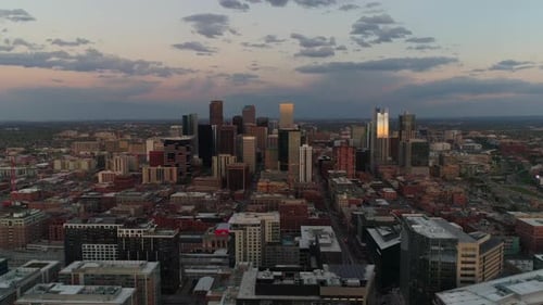 Flying Above Manhattan Buildings New York City