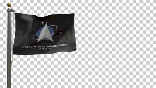 United States Space Force Flag Waving Realistic Animation