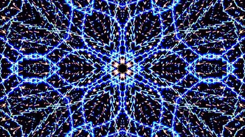 Dynamic Abstract Blue Light Kaleidoscope Loop Background