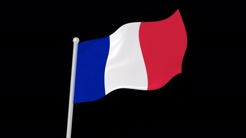 Waving Flag of France Seamless Loop