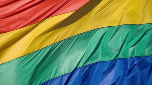 Rainbow Gay Pride Flag Slow Motion