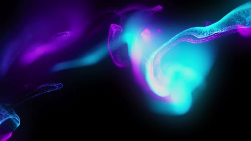 Abstract Neon Fluid Particle Wave Background