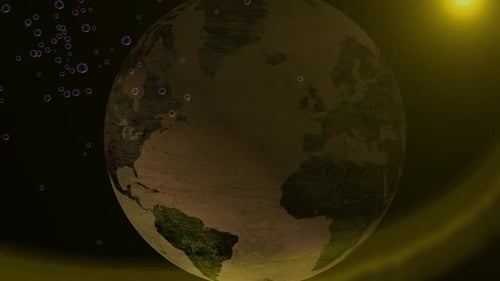 Dynamic 3D Earth Globe Rotating with Bubbles