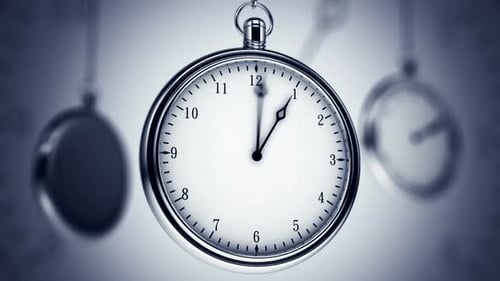 Animation of a modern clock with the fast turning hand of clock. Loopable. HD