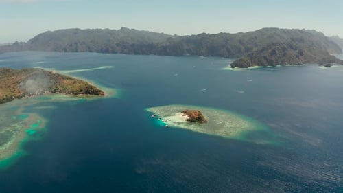 Tropical Island with Sandy Beach Philippines Palawan
