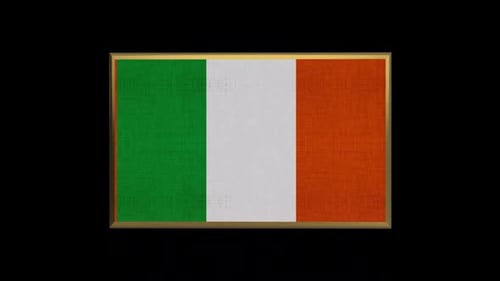 3D Rotating National Flags with Gold Frame Animation