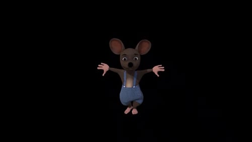 Animated Cute Cartoon Mouse Character Dancing