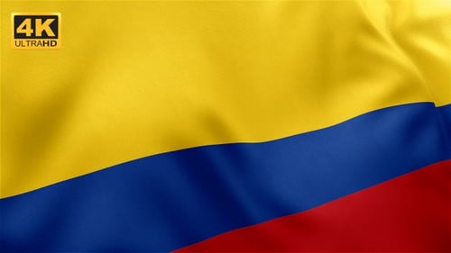 Realistic Waving Colombian Flag Seamless Loop Animation