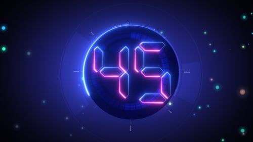 Futuristic Glowing Neon New Year Countdown