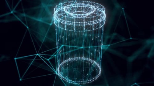 Trash Can Hologram Close Up Hd