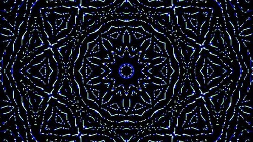 Shimmering Blue Abstract Kaleidoscope Pattern Loop
