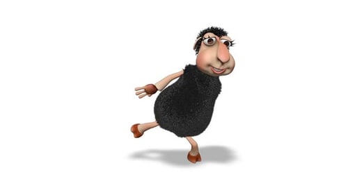 3D Cartoon Black Sheep Dancing Animation