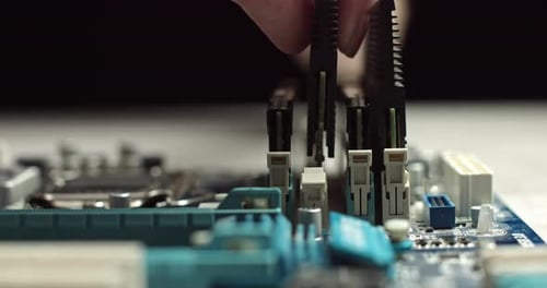 Installing Memory Stick Into Computer Motherboard