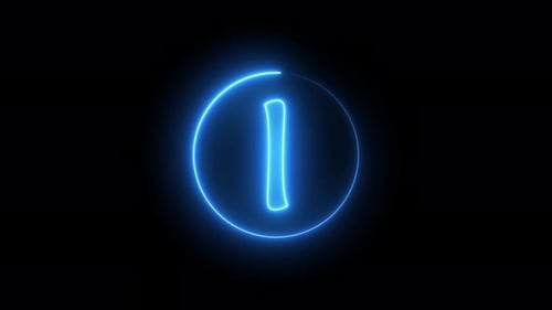 Glowing neon line in a circular path around the I alphabet. Vd 379