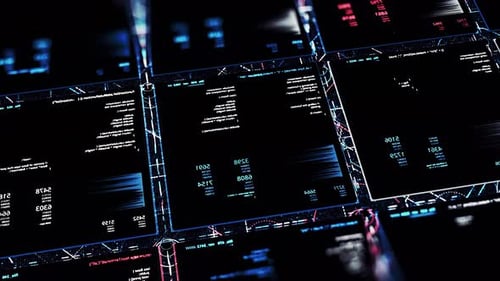 Rows of abstract squares with data