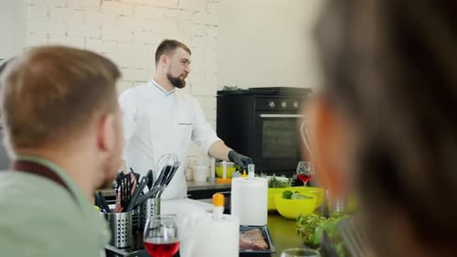 Cooking Class with Chef in Modern Kitchen
