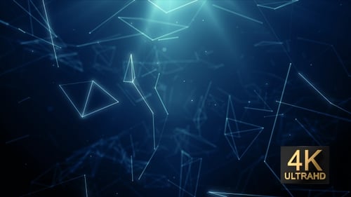 Futuristic Blue Digital Network Abstract Background Animation