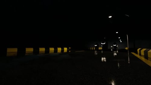 Dynamic Night Road Traffic with Passing Cars