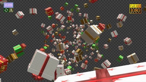 Flying Christmas Gift Boxes Festive Seamless Background