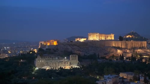 Iconic Parthenon Temple at the Acropolis of Athens, Greece