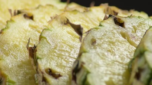 Macro View of Fresh Pineapple Slices