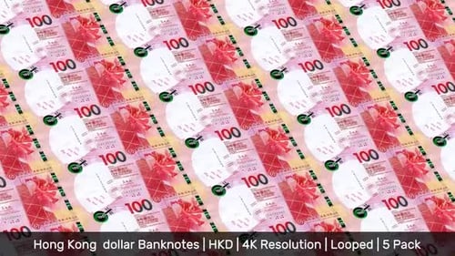 Hong Kong Banknotes Money / Hong Kong dollar / Currency $ / HKD/ | 5 Pack | - 4K