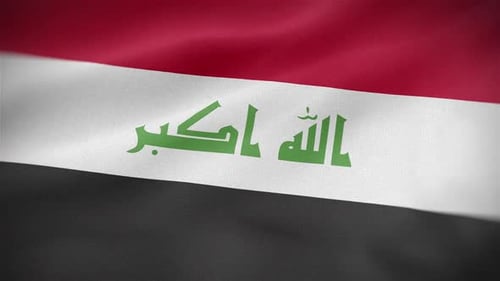 Realistic Waving Flag of Iraq Seamless Loop