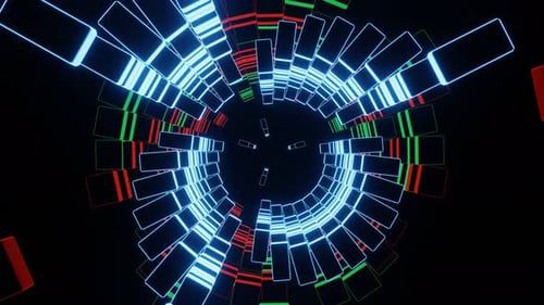 Fond abstrait de cubes de néon volants