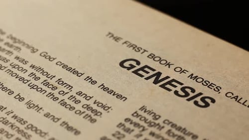 Close-up of Book of Genesis Page